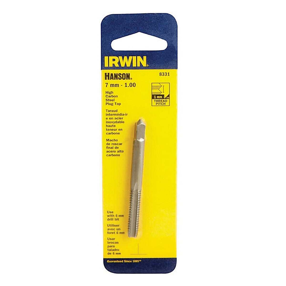 Irwin 8331 Hanson High Carbon Steel Metric Plug Tap 7mm-1 1/pc.