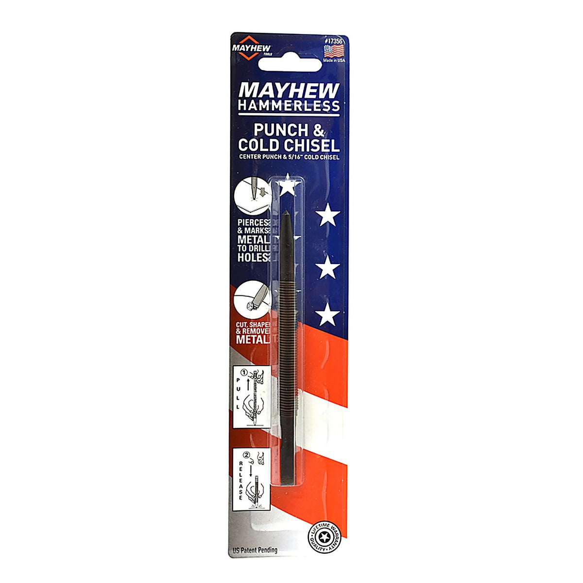 Mayhew 17356 Steel Center Punch and Cold Chisel 7-1/2 in. L 1/pc.