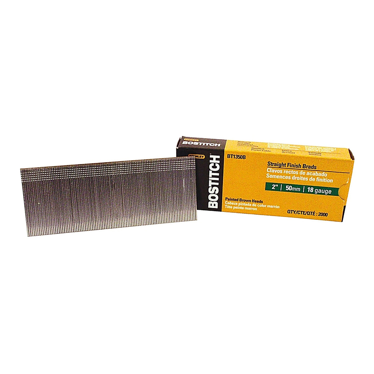 Stanley Bostitch BT1350B 2 in. 18 Ga. Straight Strip Brad Nails Smooth Shank 2000/Pack