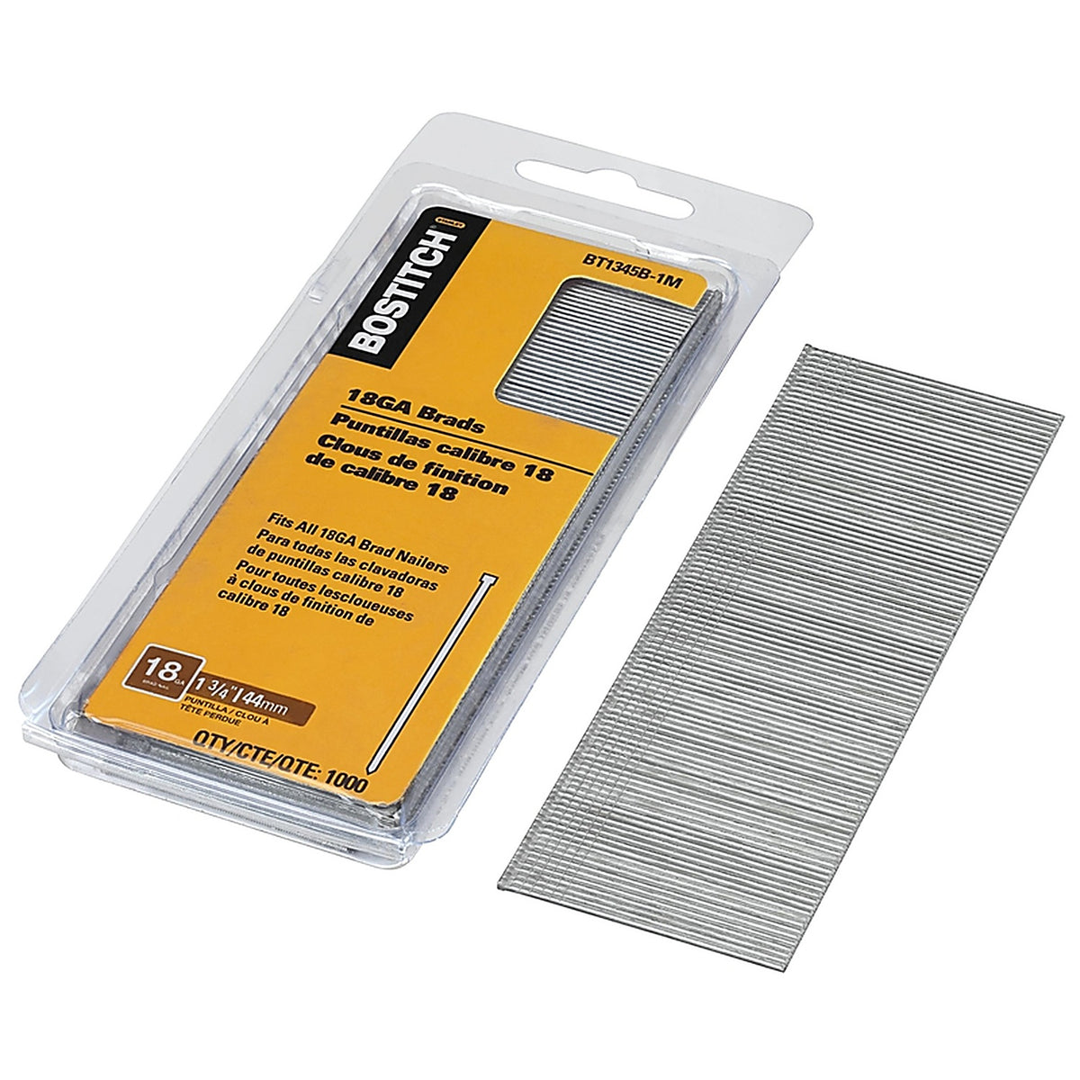 Stanley Bostitch BT1345B 1-3/4 in. 18 Ga. Straight Strip Brad Nails Smooth Shank 2000/Pack