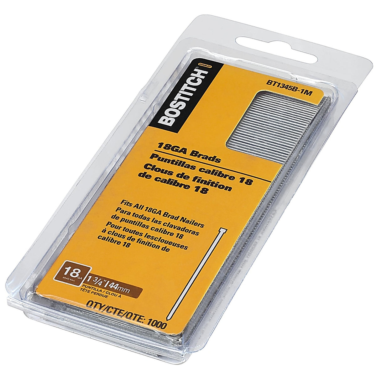 Stanley Bostitch BT1345B 1-3/4 in. 18 Ga. Straight Strip Brad Nails Smooth Shank 2000/Pack