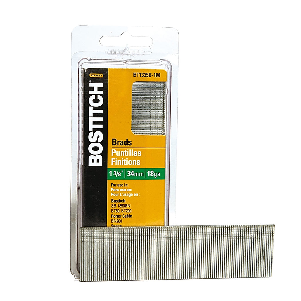 Stanley Bostitch BT1335B 1-3/8 in. 18 Ga. Straight Strip Brad Nails Smooth Shank 3000/Pack