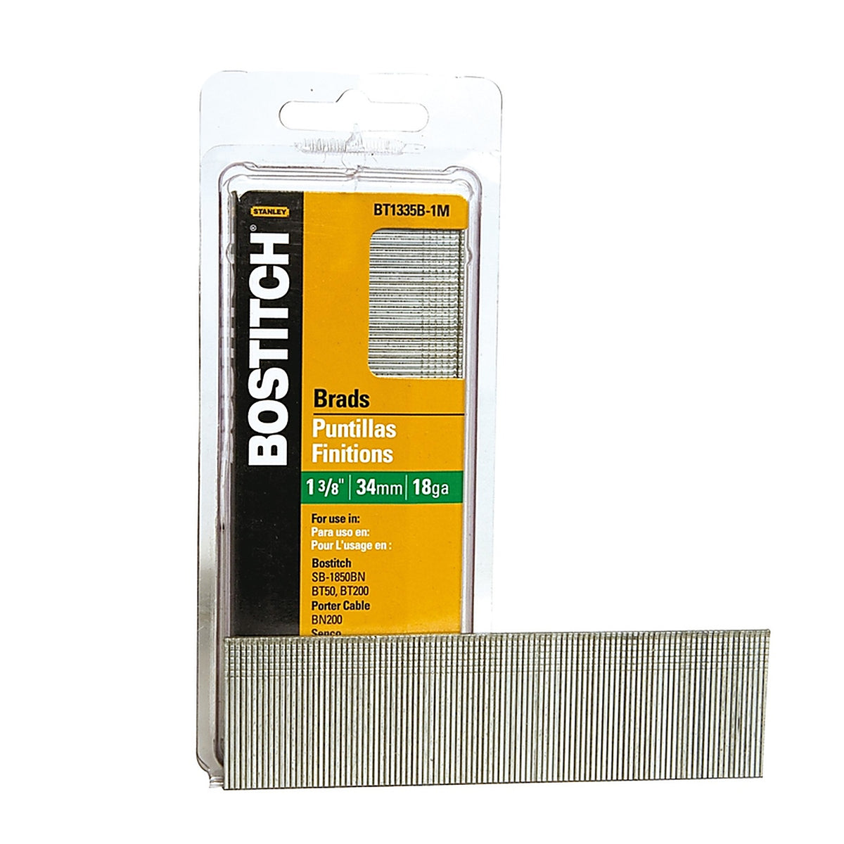 Stanley Bostitch BT1335B 1-3/8 in. 18 Ga. Straight Strip Brad Nails Smooth Shank 3000/Pack