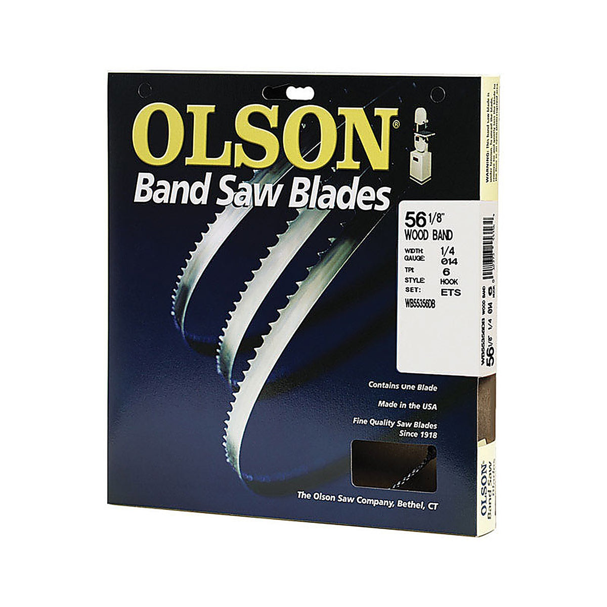 Olson Saw WB55356 56.1 in. L x 0.3 in. W x 0.01 in. thick Carbon Steel Band Saw Blade 6 TPI Hook teeth 1/Pack