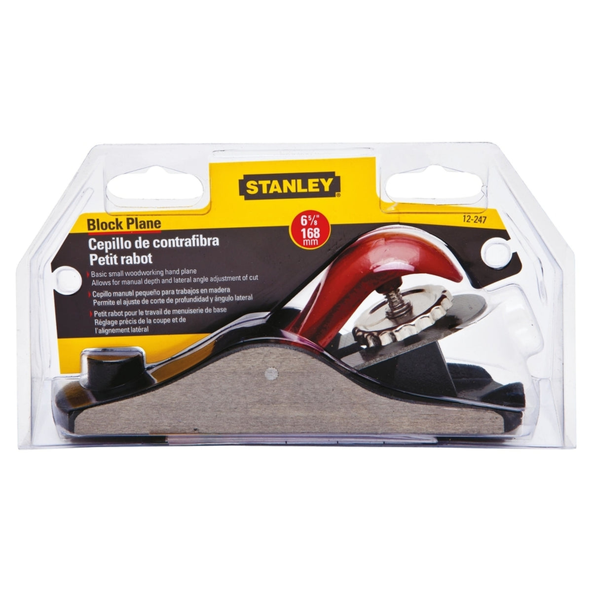 Stanley 12-247 6.6 in. L x 1.6 in. W Block Plane Cast Iron Yellow