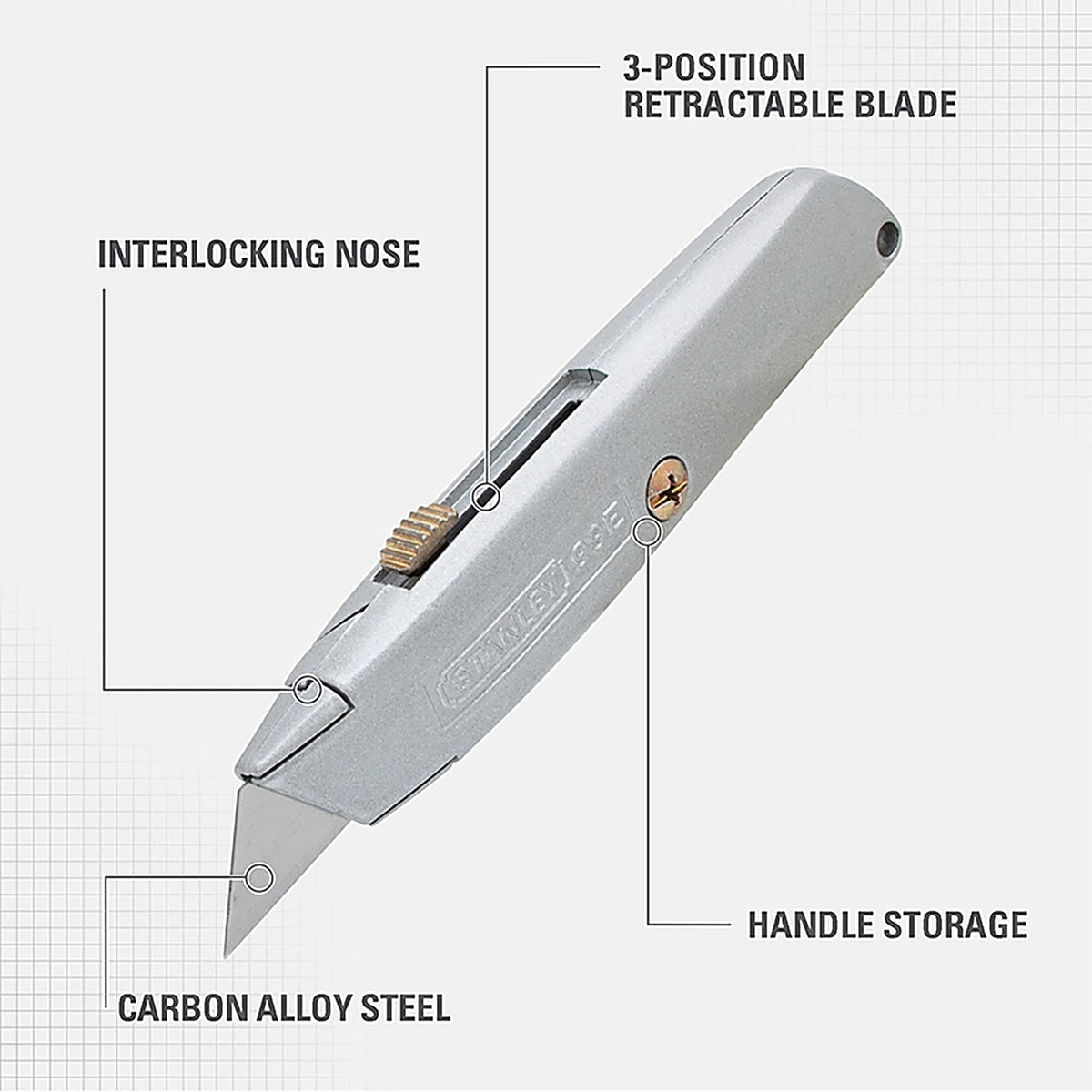 Stanley 10-099 Classic 99 6 in. Retractable Utility Knife Gray 1/Pack