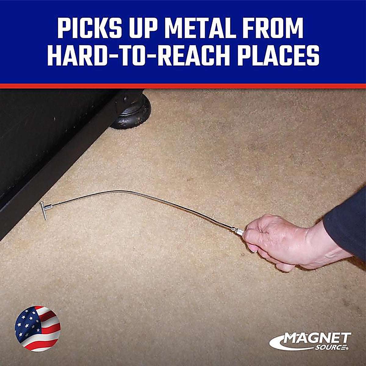 Master Magnetics 7229 The Magnet Source 19 in. Magnetic Pick Up Tool Bendable Retrieving Magnet 2 lb. pull