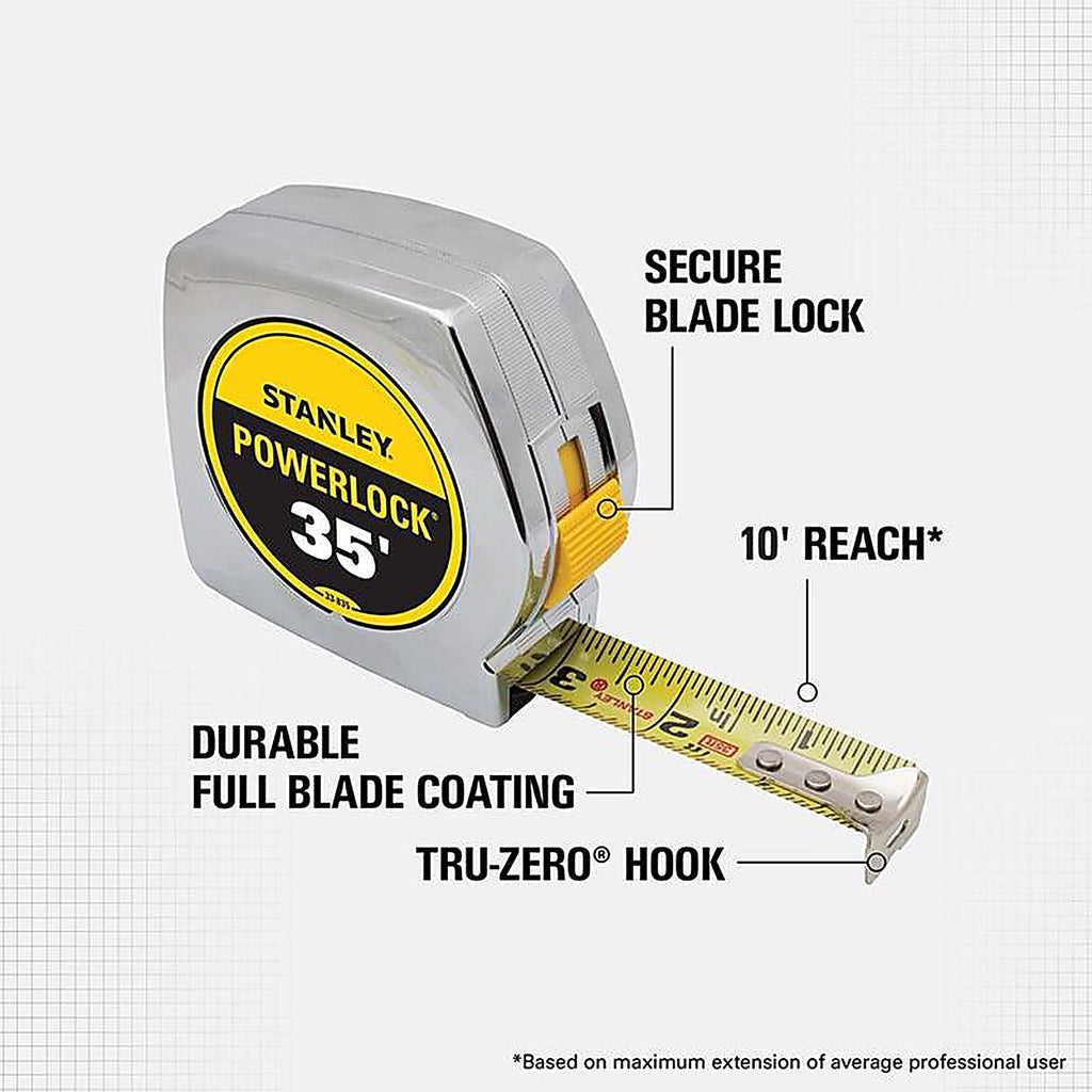 Stanley 33-835 PowerLock 35 ft. L x 1 in. W Tape Measure 1/Pack