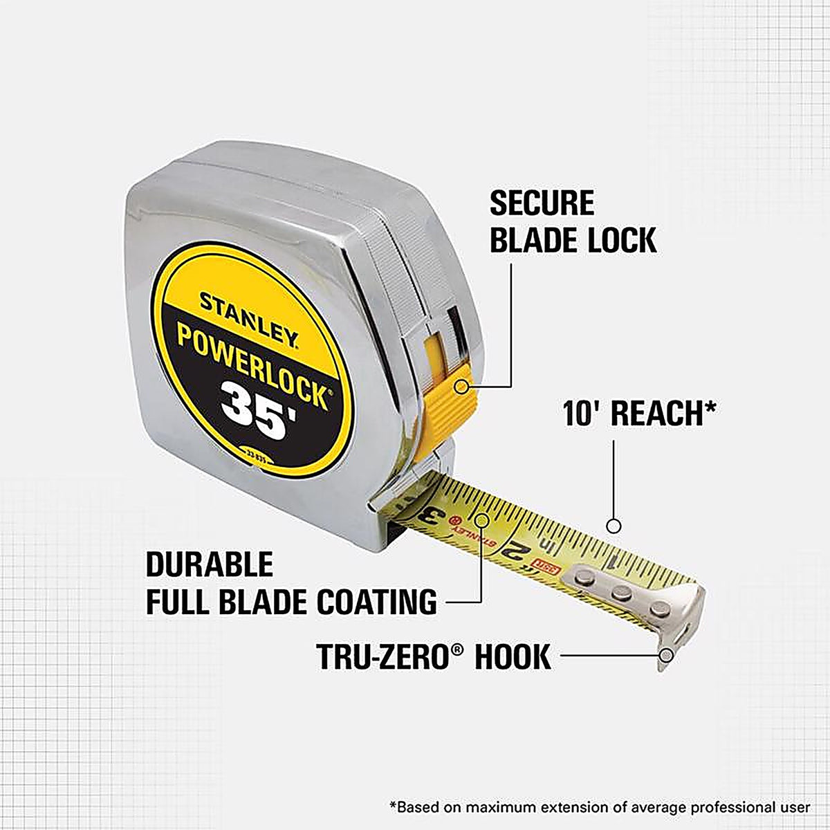 Stanley 33-835 PowerLock 35 ft. L x 1 in. W Tape Measure 1/Pack
