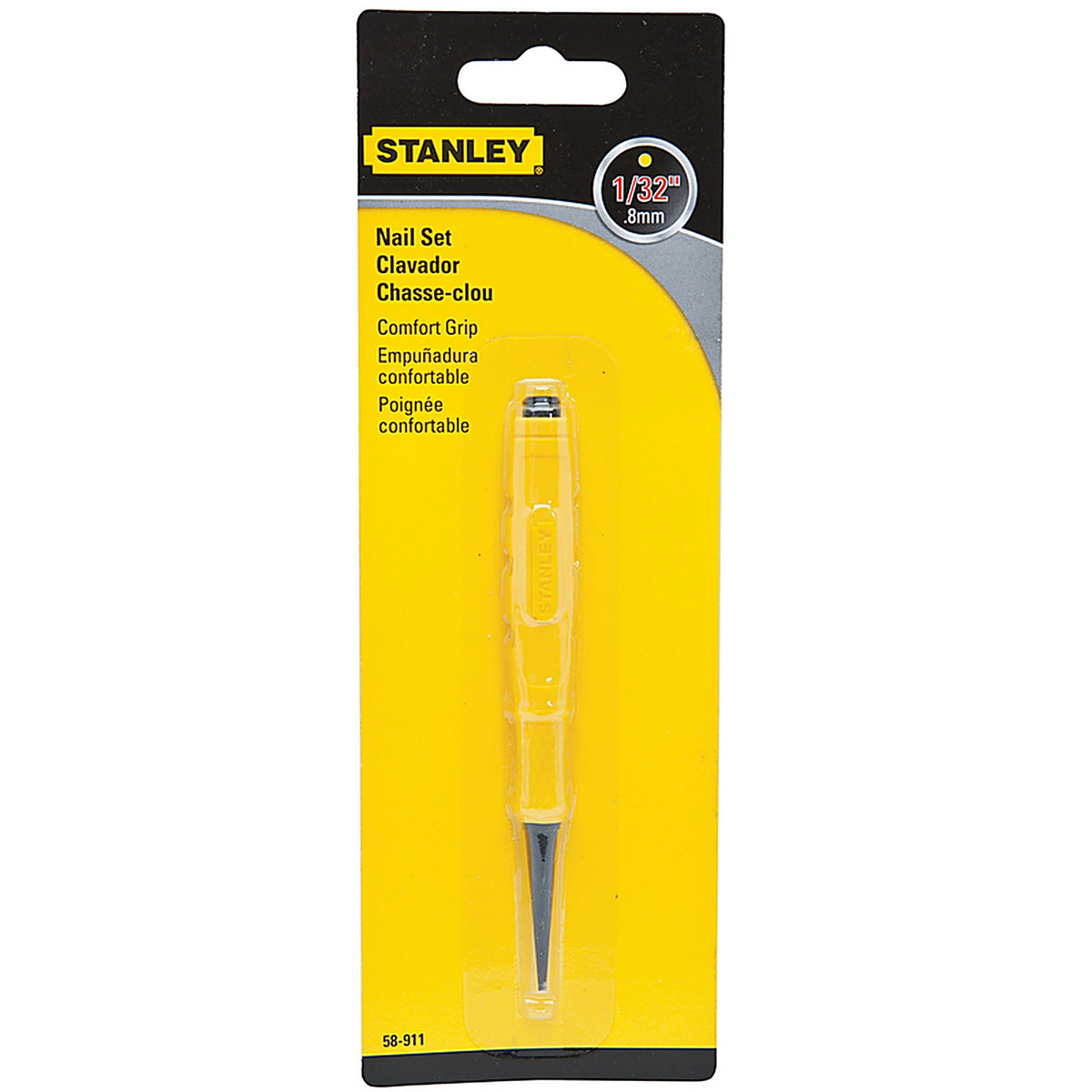 Stanley 58-911 1/32 in. Cushion Grip Nail Set 1/pc.