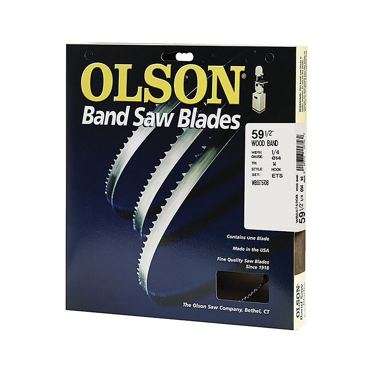 Olson Saw WB55759DB 59.5 in. L x 0.3 in. W x 0.01 in. thick Carbon Steel Band Saw Blade 14 TPI Regular teeth 1/Pack