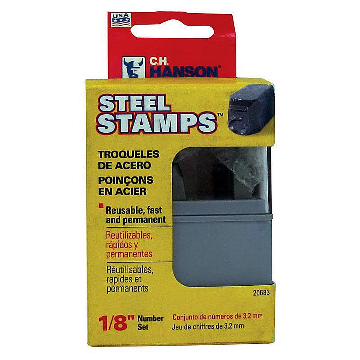 C.H. Hanson 20683 1/8 in. Number Stamp Set 9/pc.
