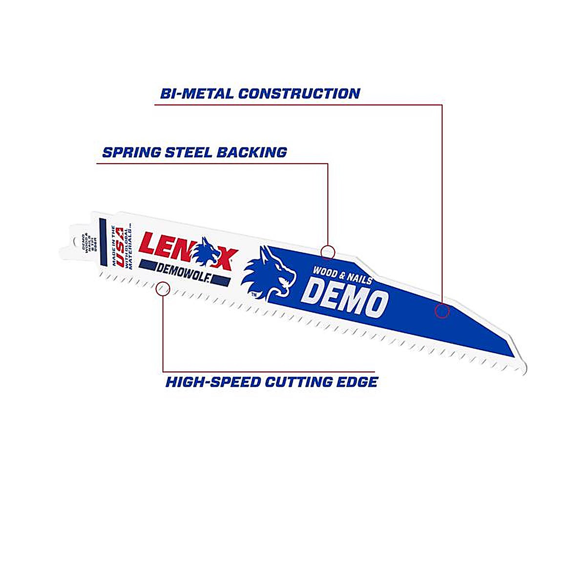 Lenox 20598966R 9 in. Bi-Metal Reciprocating Saw Blade 6 TPI 2/Pack