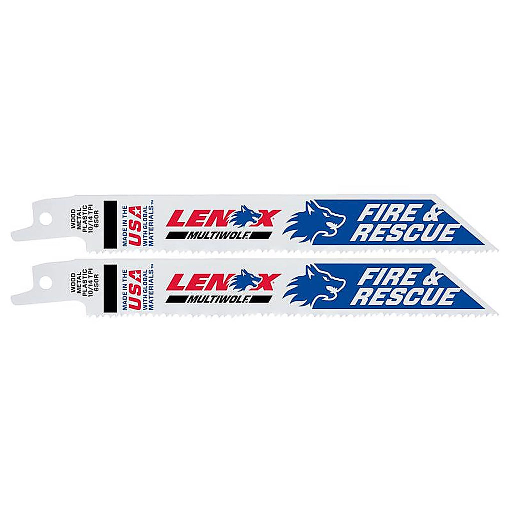 Lenox 20592650R 6 in. Bi-Metal Reciprocating Saw Blade 10/14 TPI 2/Pack