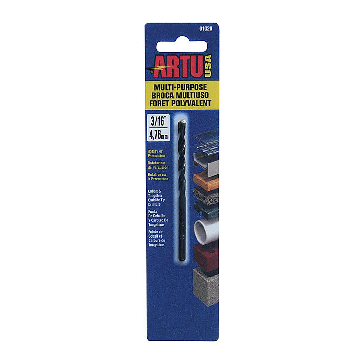 Artu 1020 3/16 in. x 3-1/2 in. L Tungsten Carbide Tipped Drill Bit 1/pc.