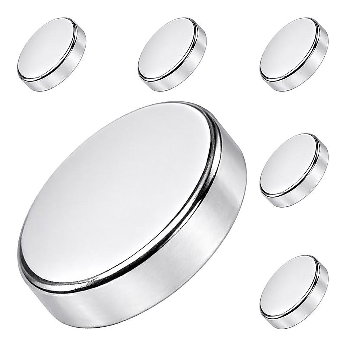 Master Magnetics 7046 .118 in. Neodymium Super Disc Magnets 4.3 lb. pull 35 MGOe Silver 6/pc.