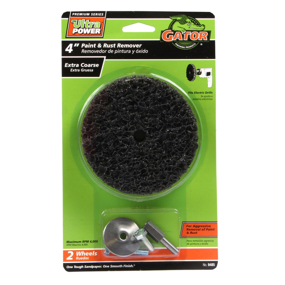 Gator 9485 4 in. Aluminum Oxide Bolt-On Paint and Rust Remover Disc 40 Grit Extra Coarse 2/Pack