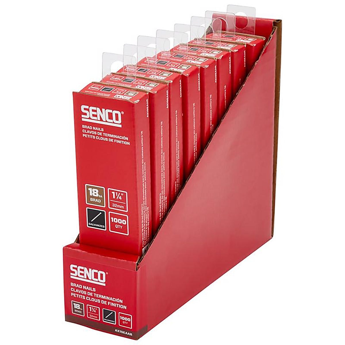 Senco A201259 1-1/4 in. 18 Ga. Straight Strip Brad Nails Smooth Shank 1,000/Pack