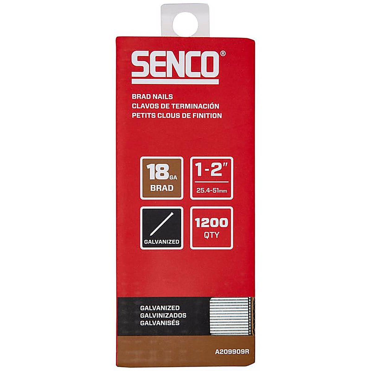 Senco A209909 2 in. 18 Ga. Straight Strip Brad Nails Smooth Shank 1,200/Pack