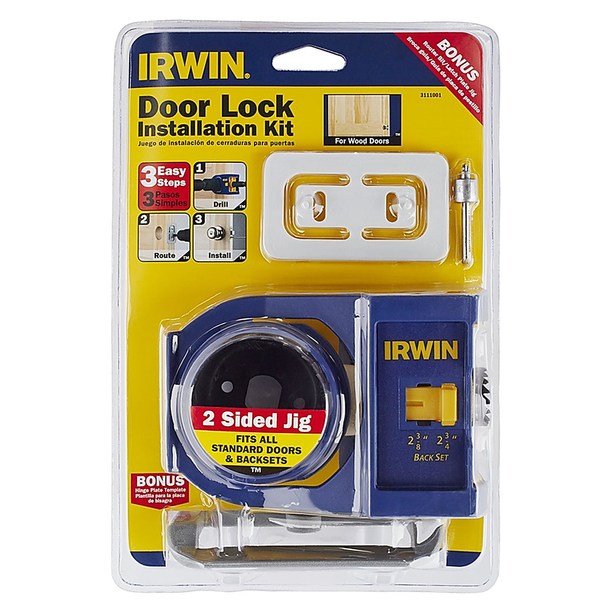 Irwin 3111001 Door Lock Installation Kit 7/pc.