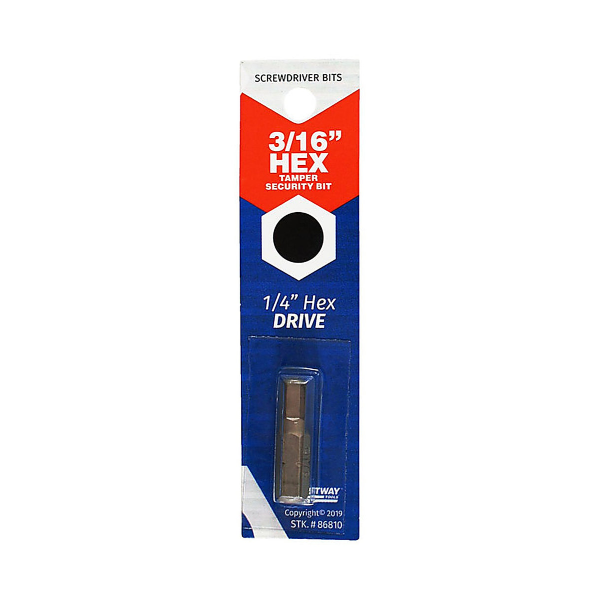 Best Way Tools 86810 Hex 3/16 x 1 in. L Screwdriver Bit Carbon Steel 1/pc.