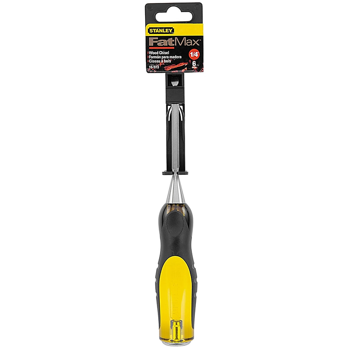 Stanley 16-973 FatMax Thru-Tang 1/4 in. W Steel Wood Chisel Black/Yellow 1/Pack