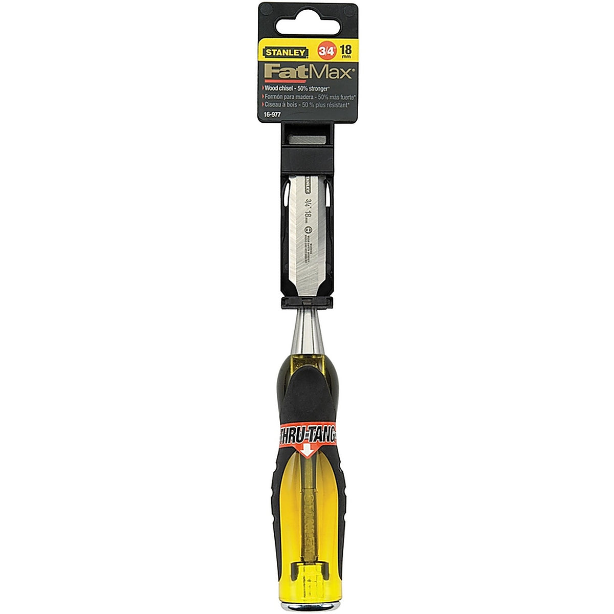 Stanley 16-977 FatMax Thru-Tang 3/4 in. W Steel Wood Chisel Black/Yellow 1/Pack