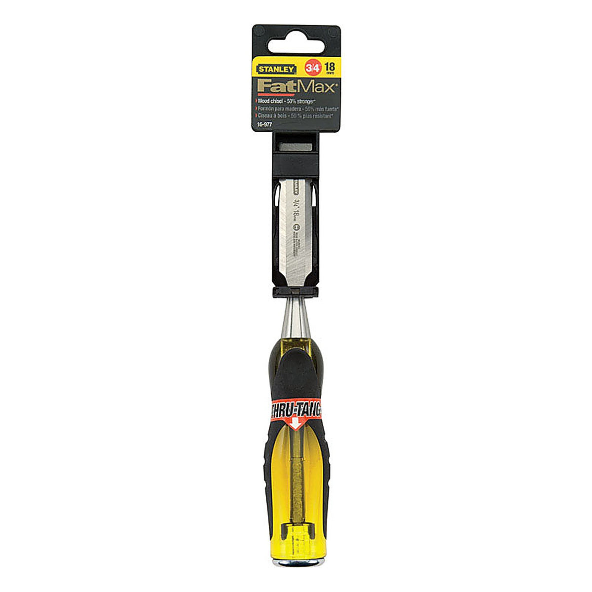 Stanley 16-977 FatMax Thru-Tang 3/4 in. W Steel Wood Chisel Black/Yellow 1/Pack