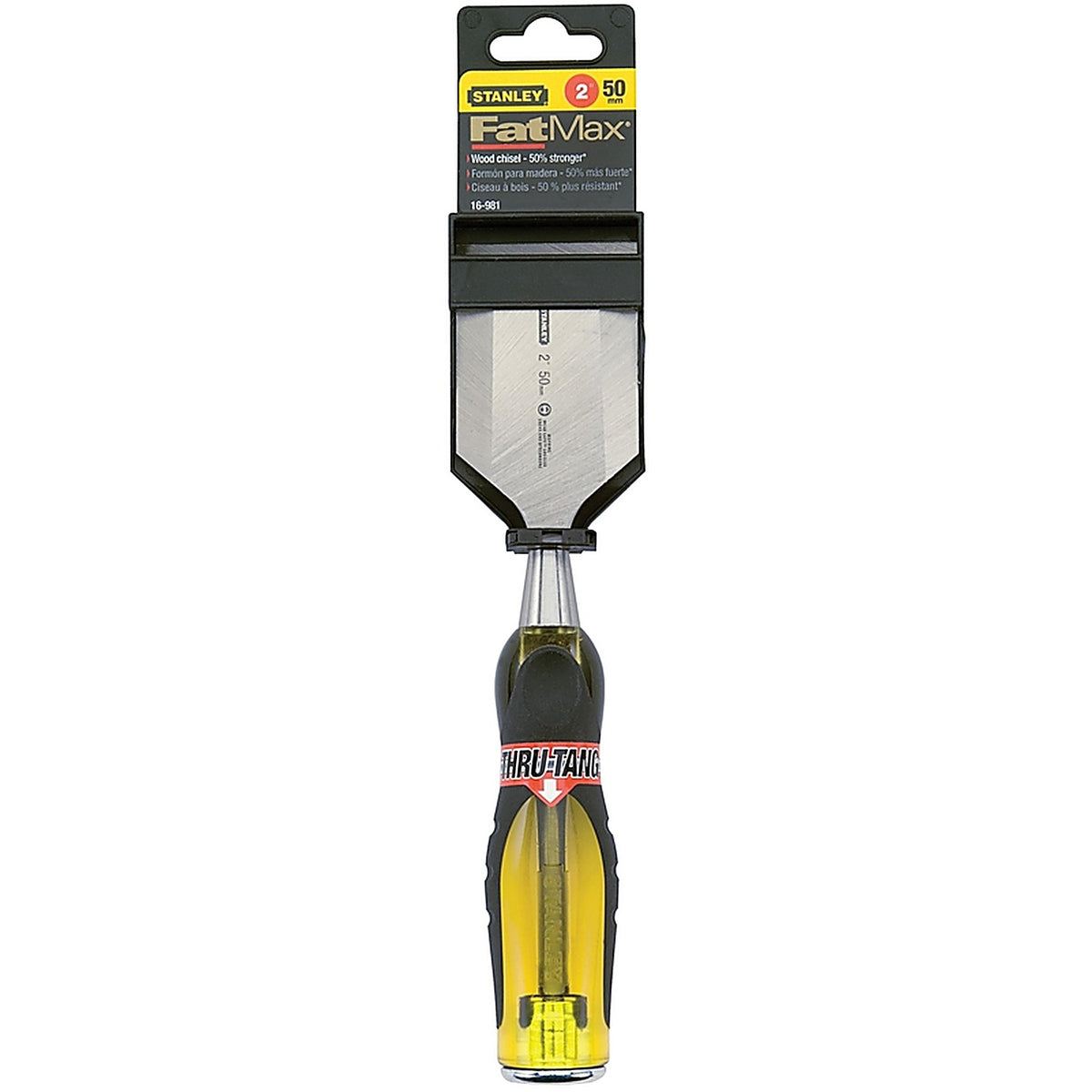 Stanley 16-981 FatMax Thru-Tang 2 in. W Steel Wood Chisel Black/Yellow 1/Pack
