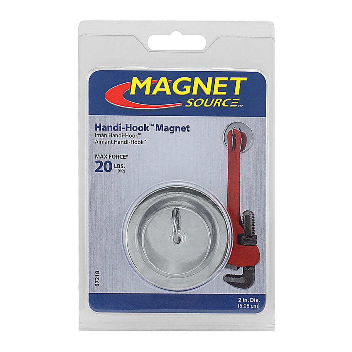 Master Magnetics 7218 Handi-Hook 1.25 in. Ceramic Magnetic Hook 20 lb. pull 3.4 MGOe Silver 1/pc.