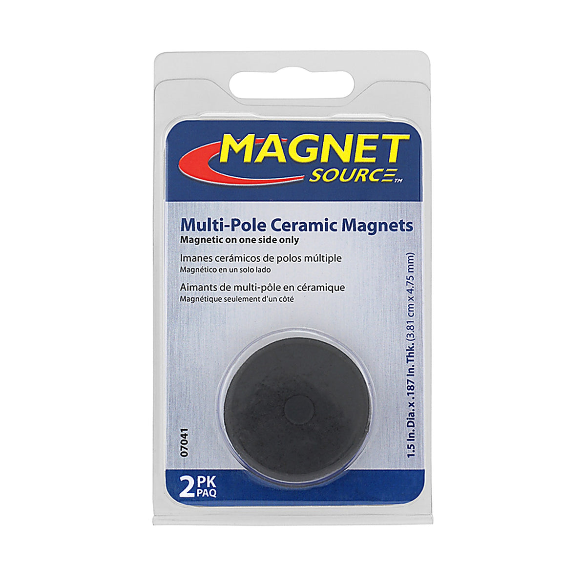 Master Magnetics 7041 .187 in. Ceramic Disc Magnets 0.7 lb. pull 1.05 MGOe Black 2/pc.