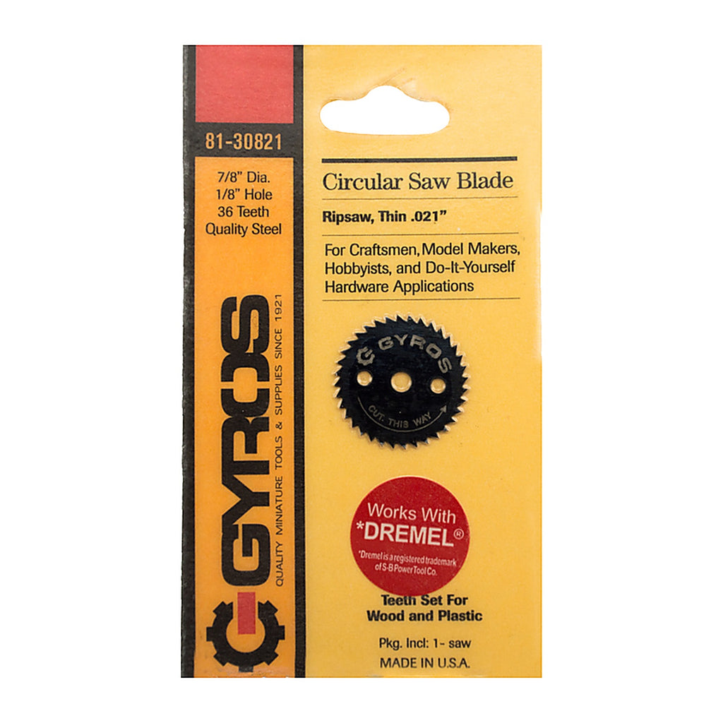Gyros 81-30821 7/8 in. Dia. x 1/8 in. Ripsaw Steel Circular Saw Blade 36 teeth 1/pc.