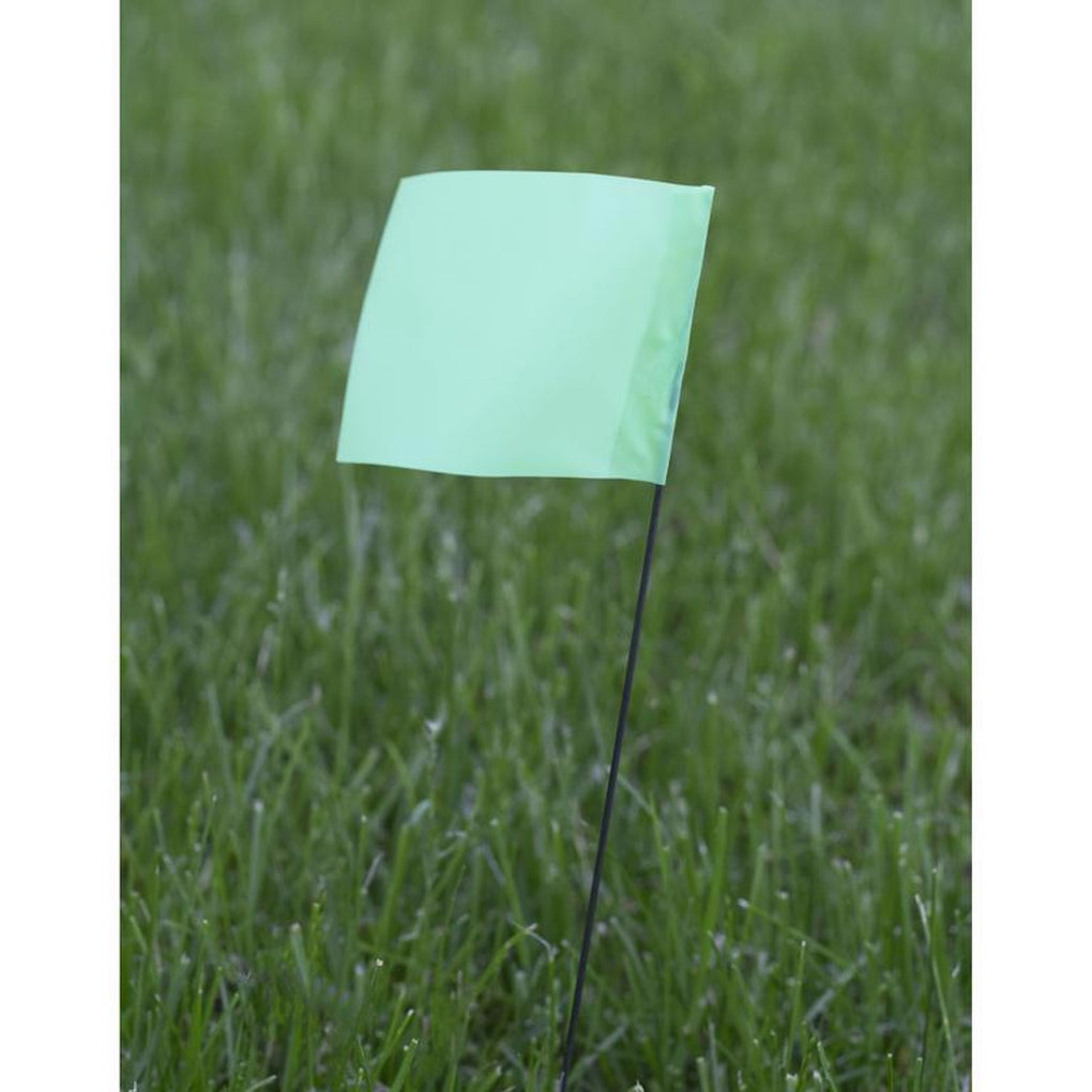 C.H. Hanson 15067 15 in. Fluorescent Lime Marking Flags Polyvinyl 10/Pack