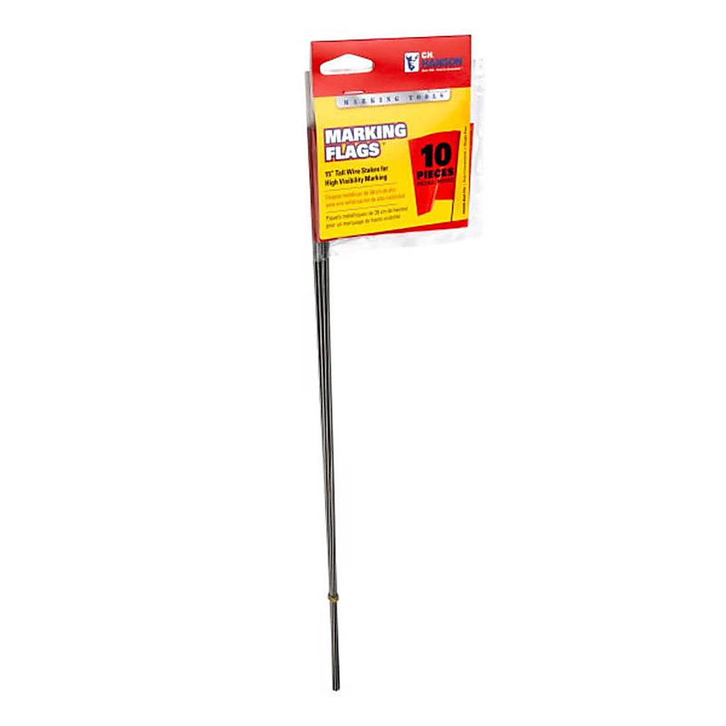 C.H. Hanson 15065 15 in. Fluorescent Red Marking Flags Polyvinyl 10/Pack
