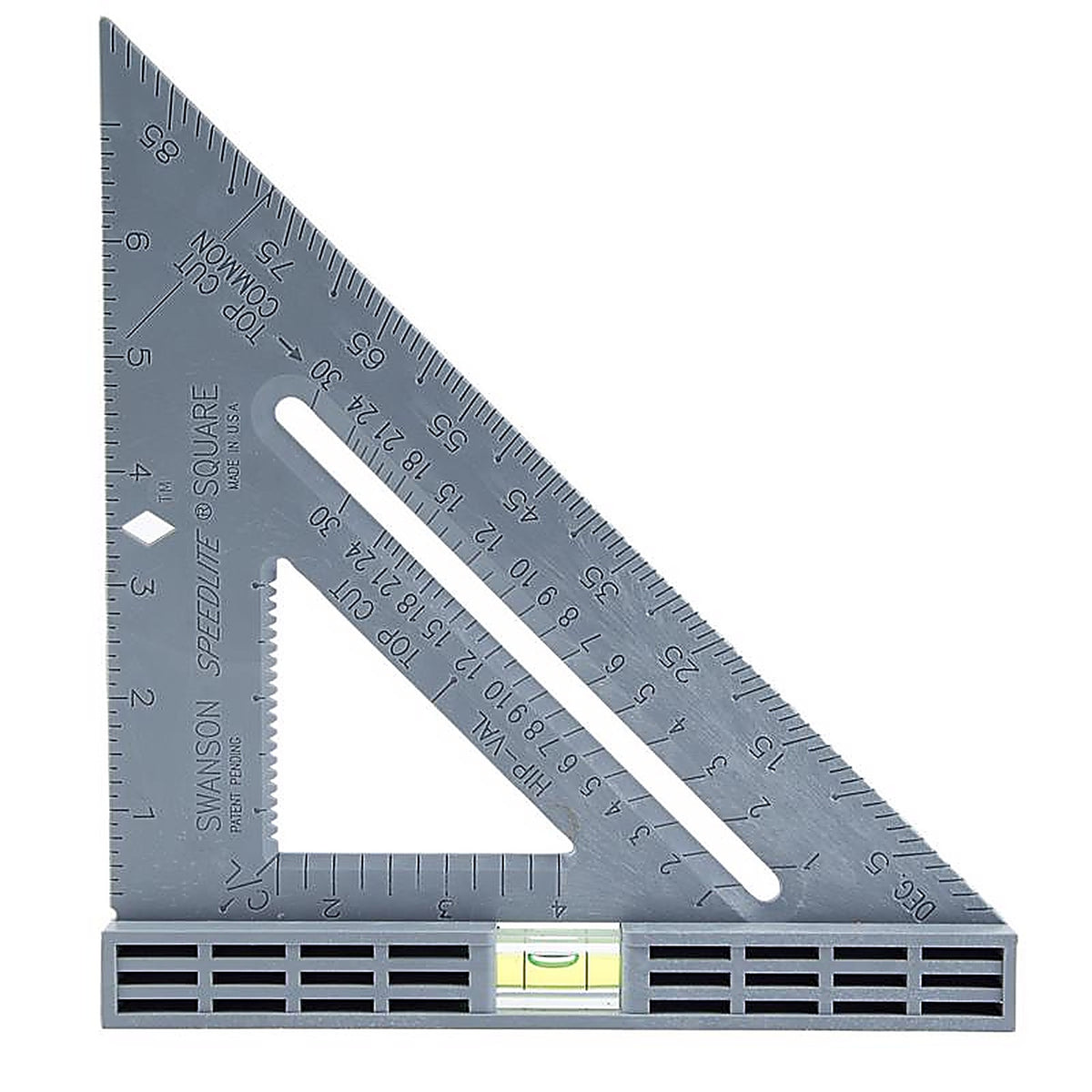 Swanson T0111 Speedlite 8.8 in. L x 1 in. H Plastic Speed Square Gray