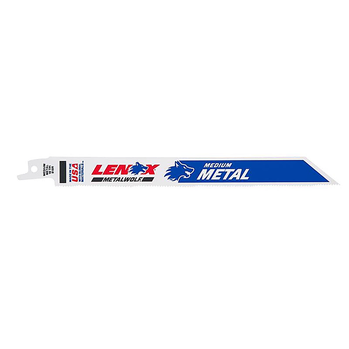 Lenox 20563S818R 8 in. Bi-Metal Reciprocating Saw Blade 18 TPI 1/Pack