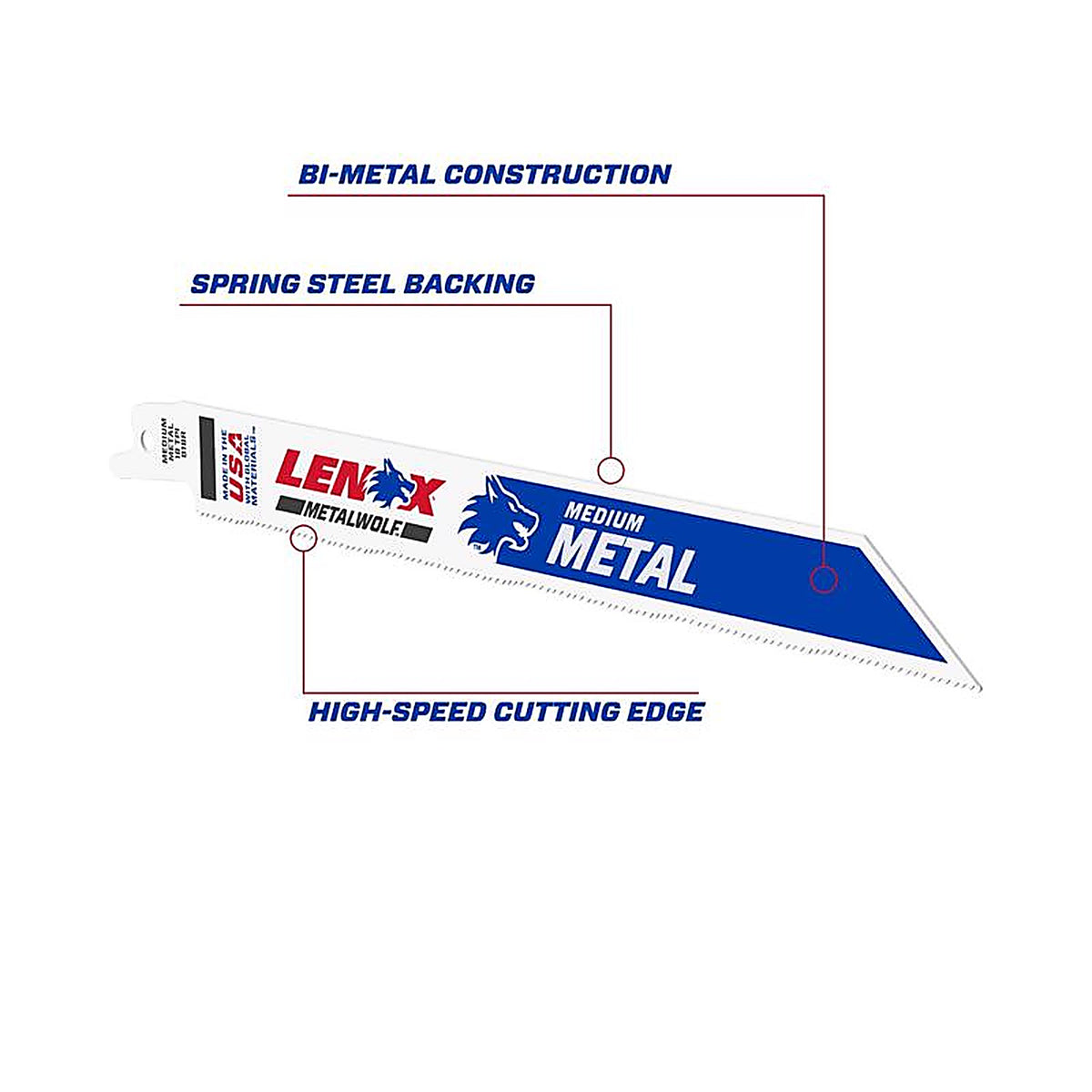 Lenox 20563S818R 8 in. Bi-Metal Reciprocating Saw Blade 18 TPI 1/Pack