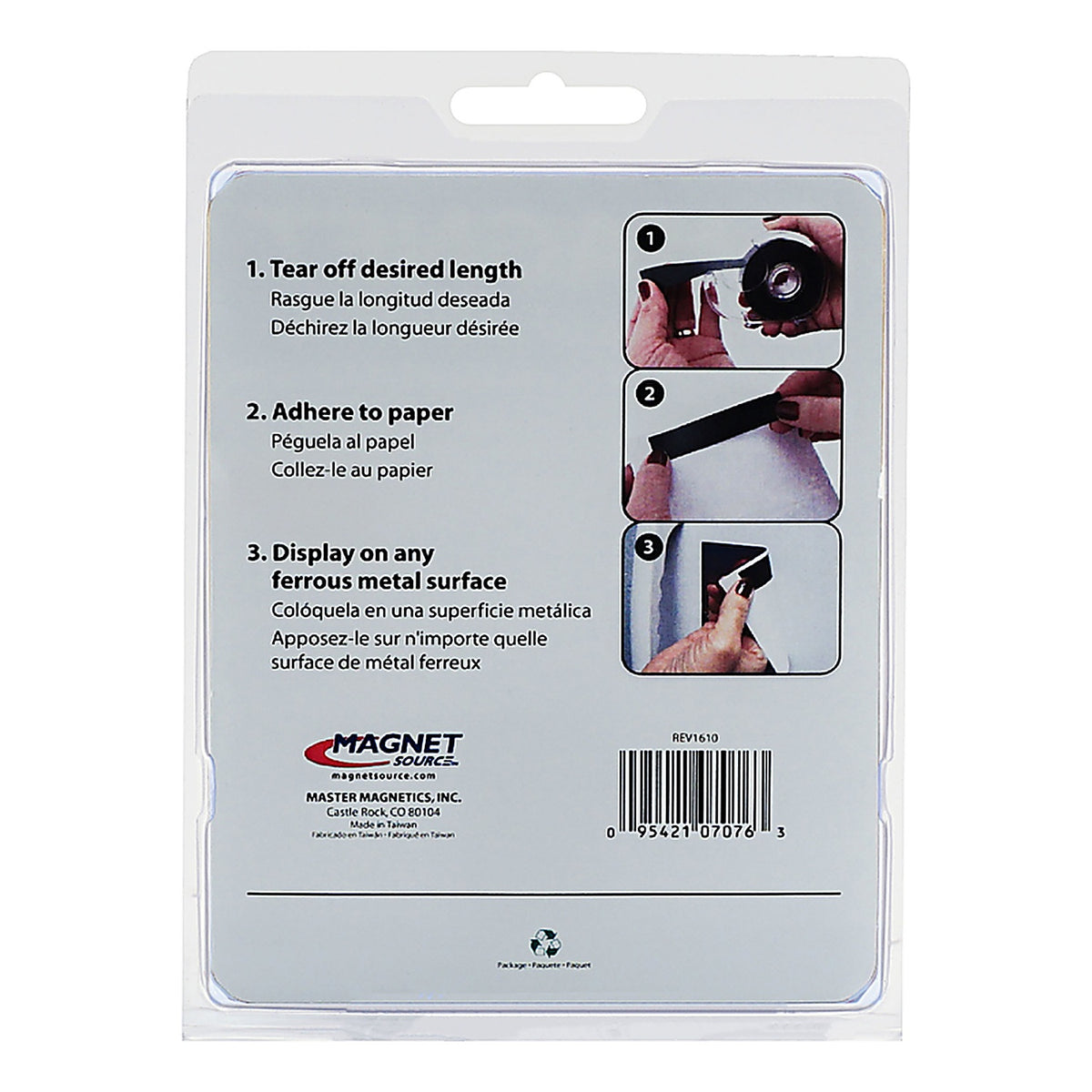 Master Magnetics 7076 The Magnet Source .75 in. W x 312 in. L Mounting Tape Black