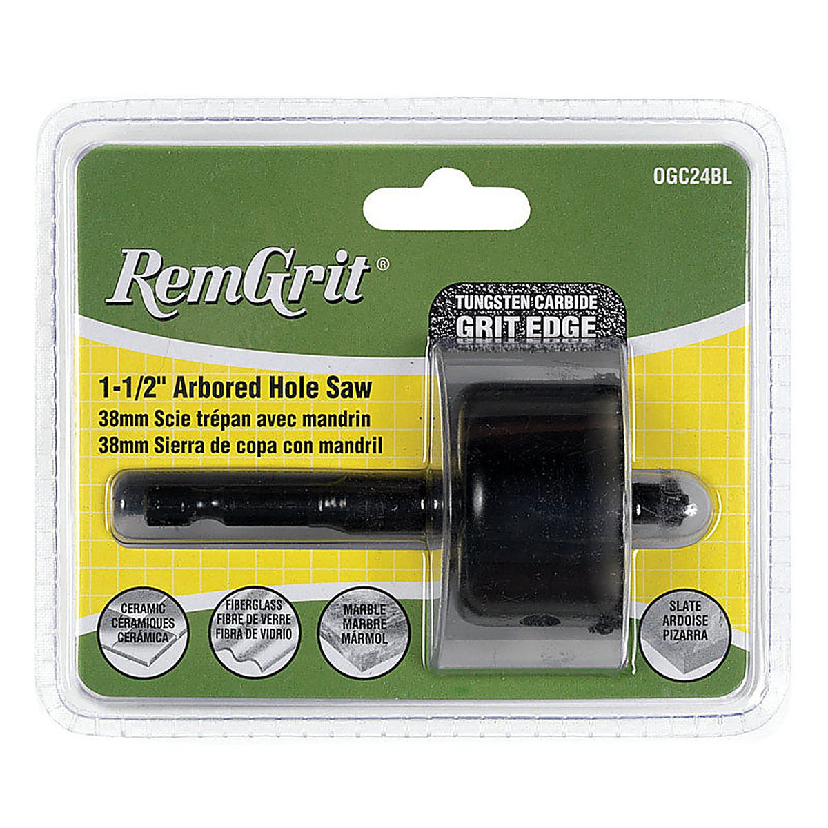 Disston E0104579 RemGrit 1-1/2 in. Dia. x 7/8 in. L Carbide Grit Hole Saw 1/4 in. 1/pc.