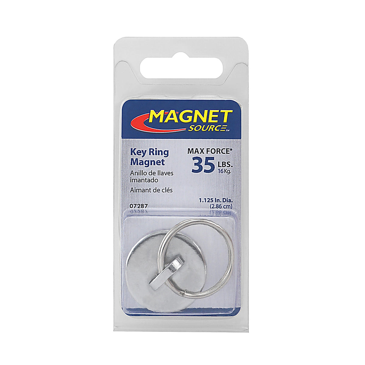 Master Magnetics 7287 1-1/8 in. Neodymium Round Magnet with Ring 35 lb. pull Silver 1/pc.