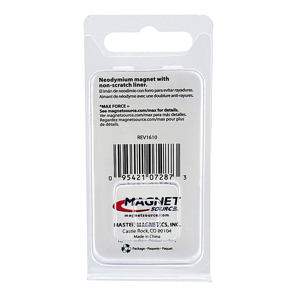 Master Magnetics 7287 1-1/8 in. Neodymium Round Magnet with Ring 35 lb. pull Silver 1/pc.