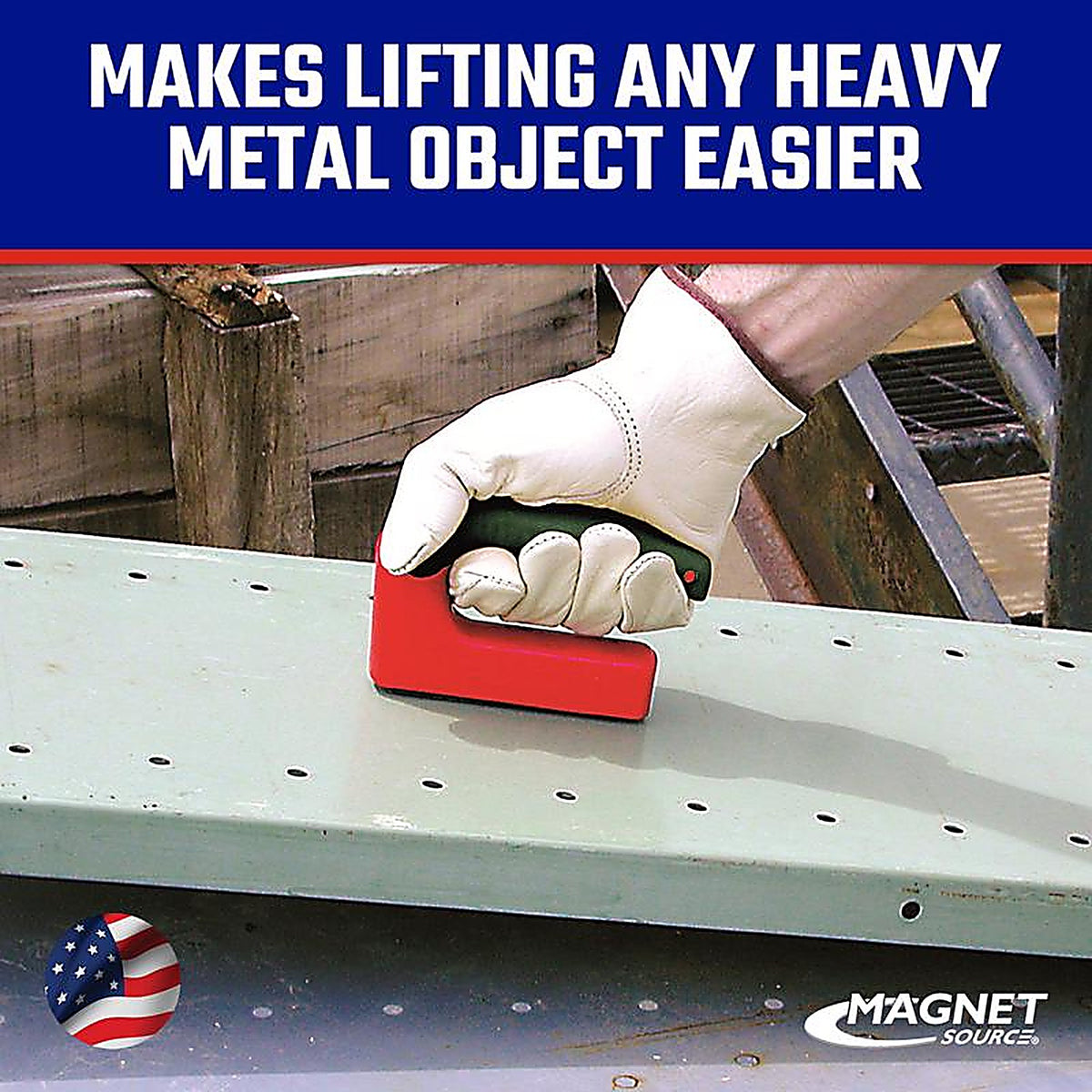 Master Magnetics 7501 5.25 in. Ceramic Handle Magnet 100 lb. pull 3.4 MGOe Red 1/pc.