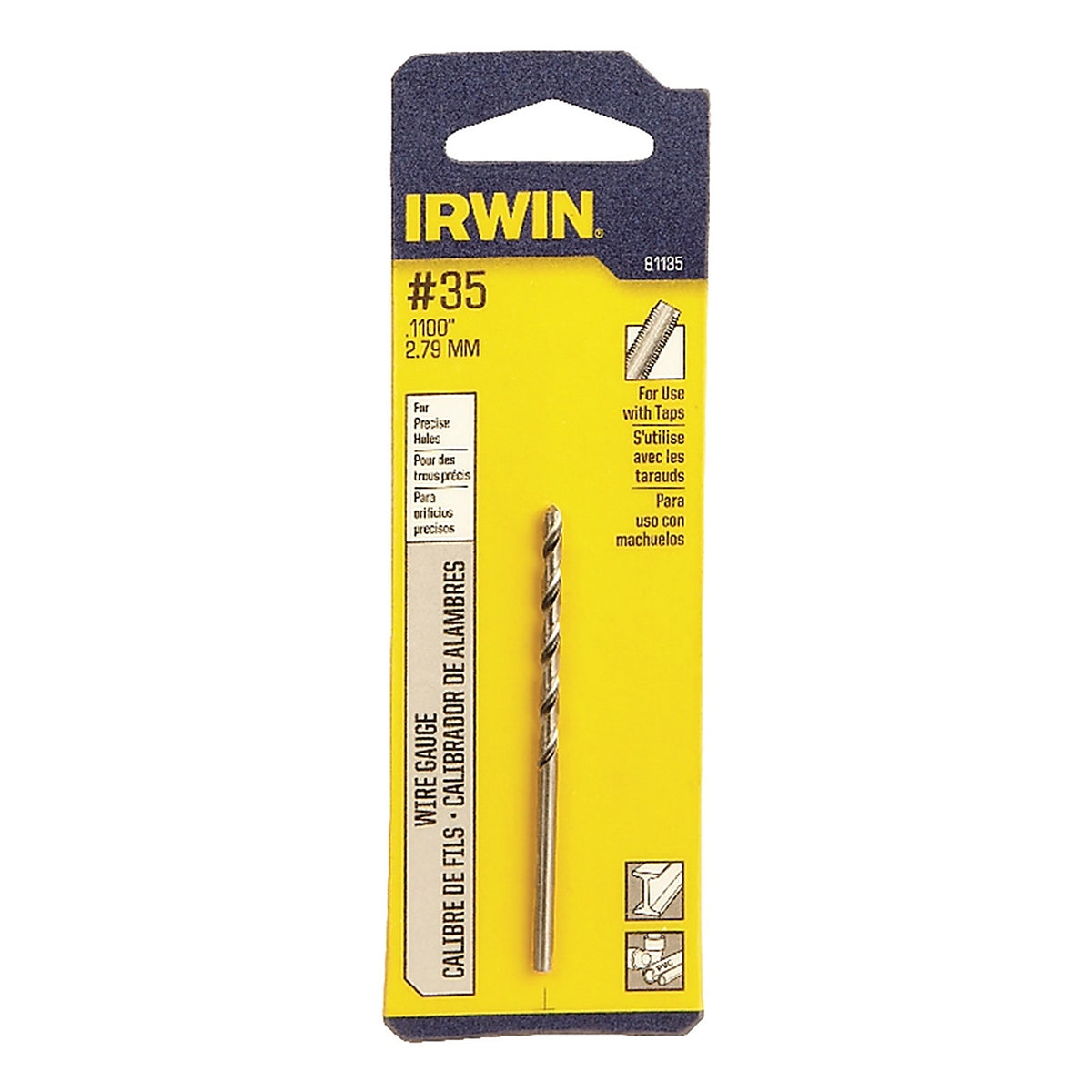 Irwin 81135 1-1/2 in. x 2-5/8 in. L High Speed Steel Wire Gauge Bit 1/pc.