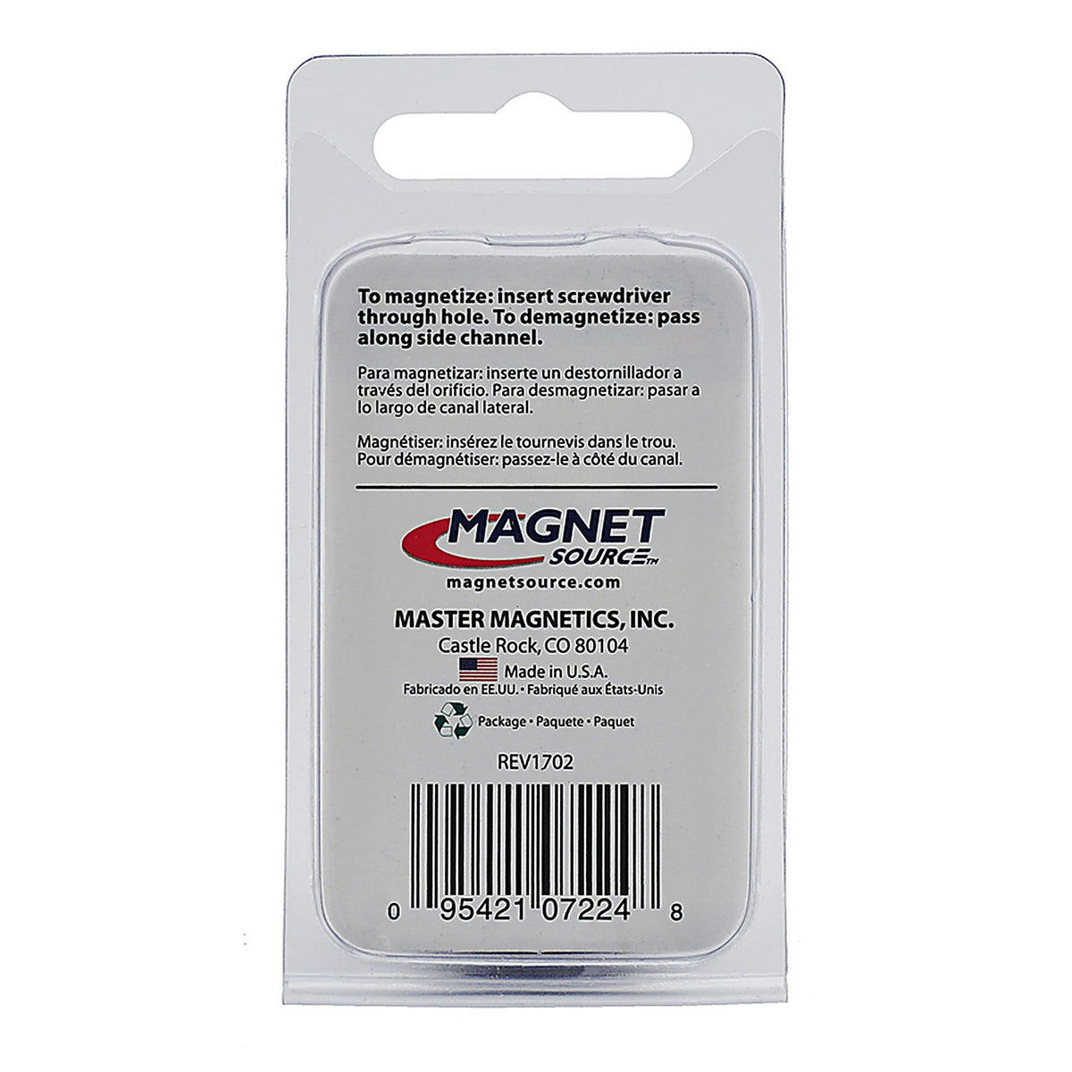 Master Magnetics 7224 1 in. Ferrite Powder/Rubber Polymer Resin Magnetizer 0.6 MGOe Black 1/pc.