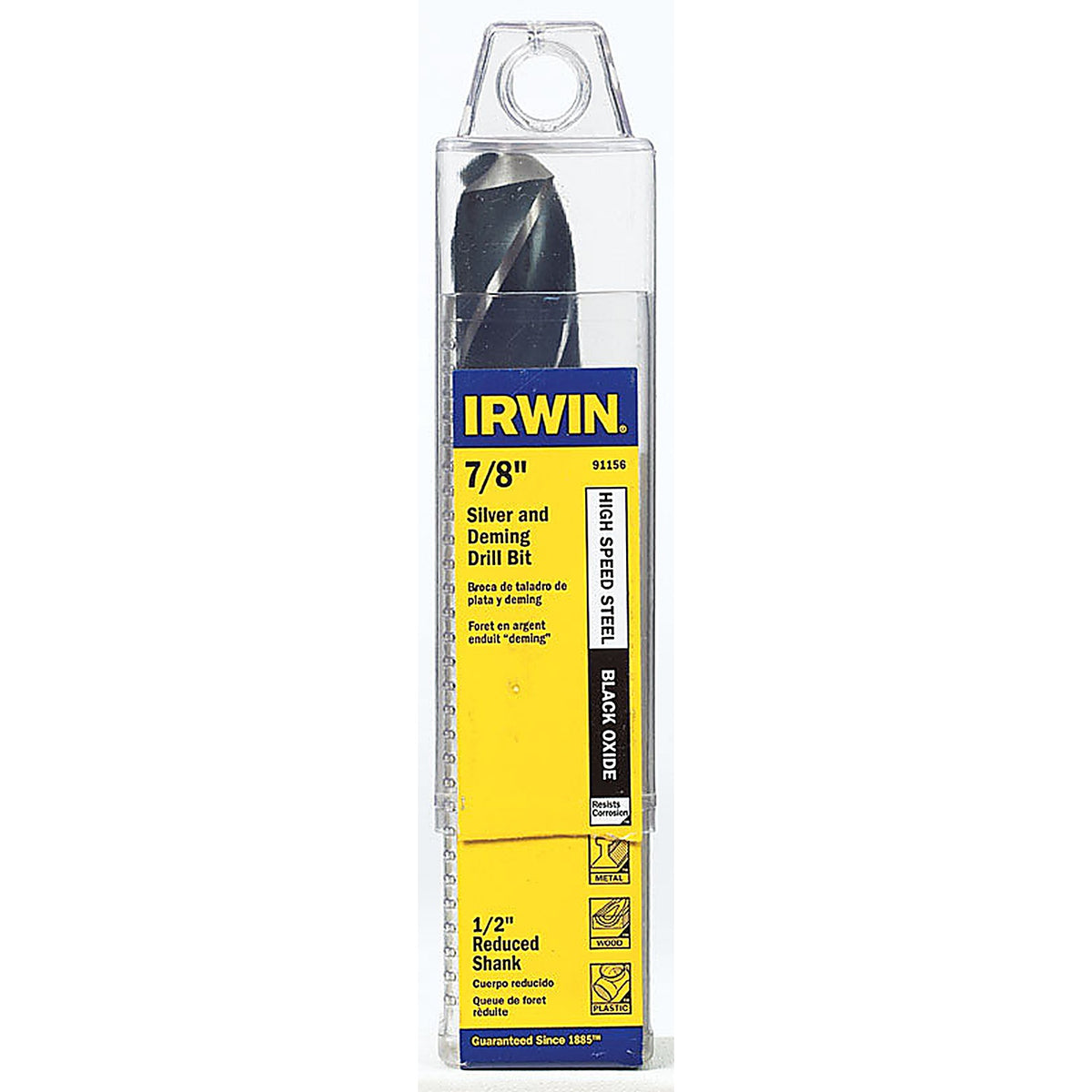 Irwin 91156 7/8 in. x 6 in. L High Speed Steel Drill Bit 1/pc.