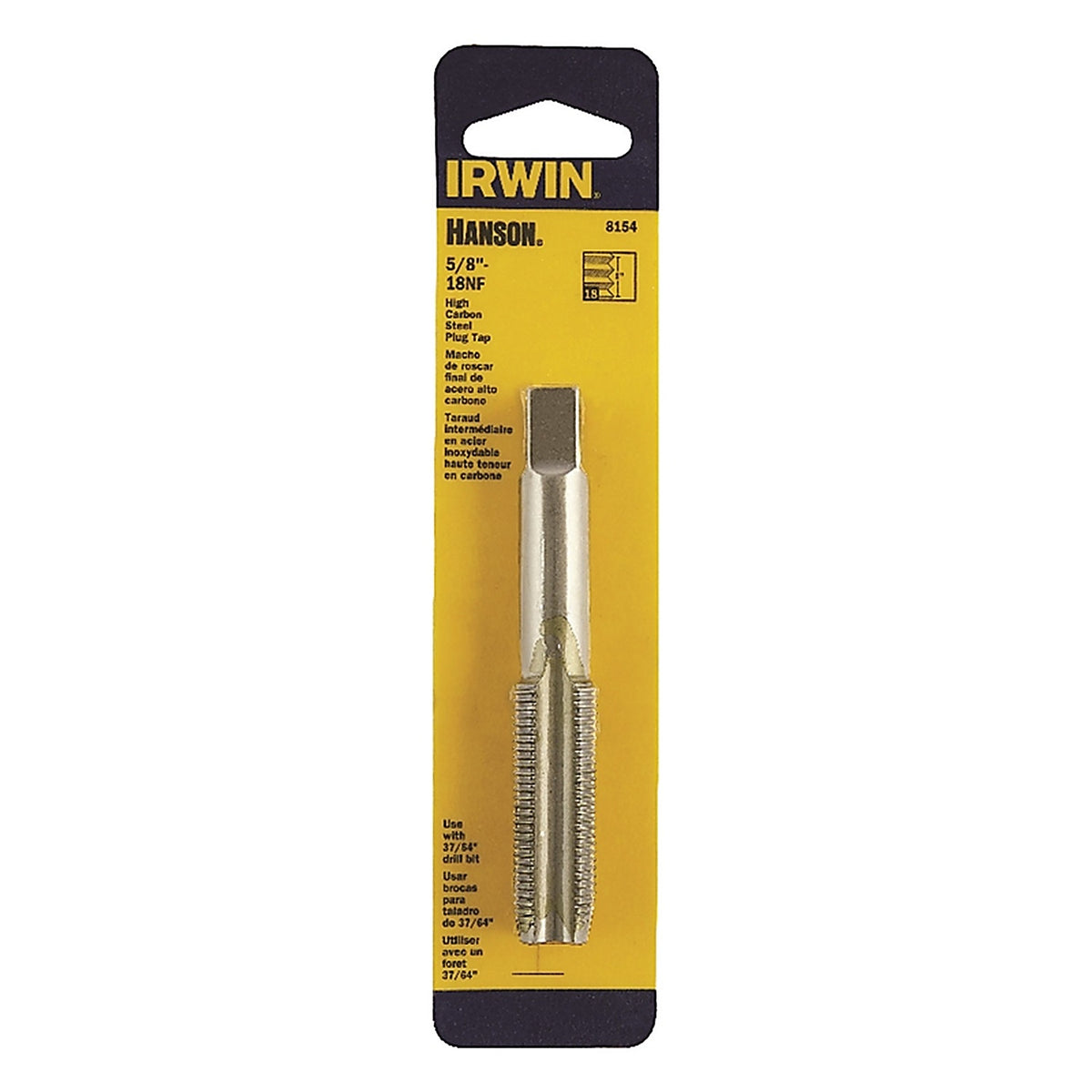 Irwin 8154 Hanson High Carbon Steel SAE Fraction Tap 5/8 in.-18NF 1/pc.