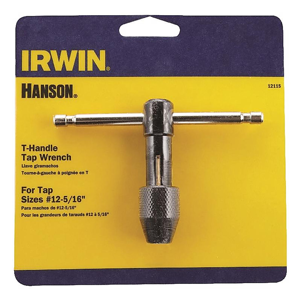Irwin 12115 Hanson High Carbon Steel T-Handle Tap Wrench #12 to 5/16 in. 1/pc.