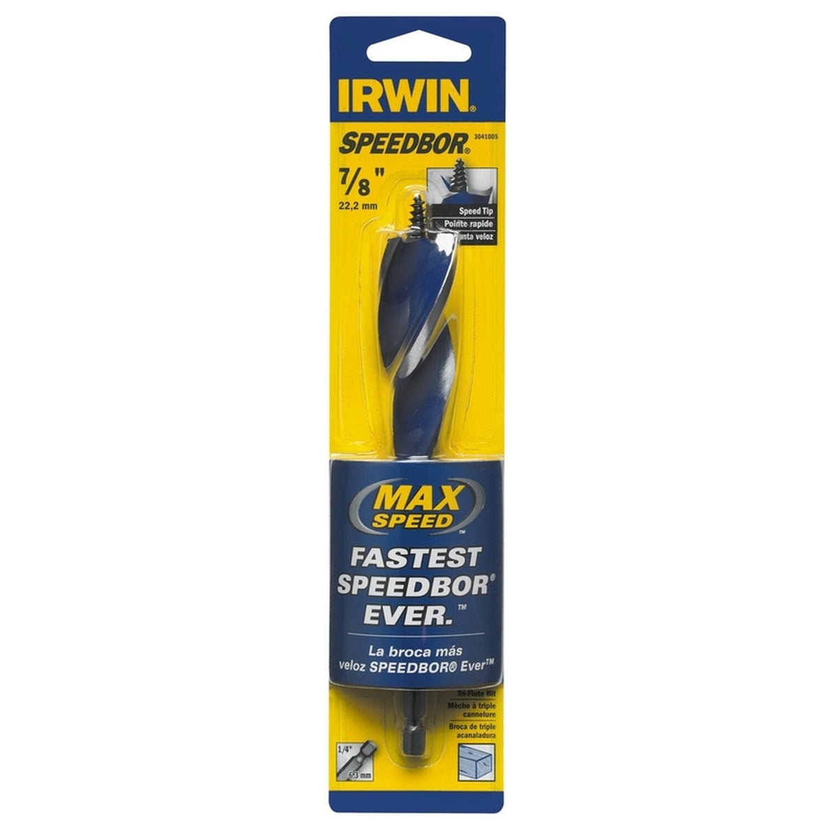 Irwin 3041005 Speedbor 7/8 in. x 6 in. L Carbon Steel Wood Boring Bit 1/pc.