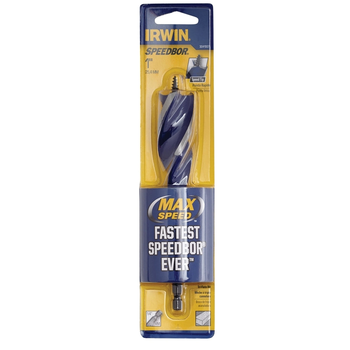 Irwin 3041007 Speedbor 1 in. x 6 in. L Carbon Steel Wood Boring Bit 1/pc.
