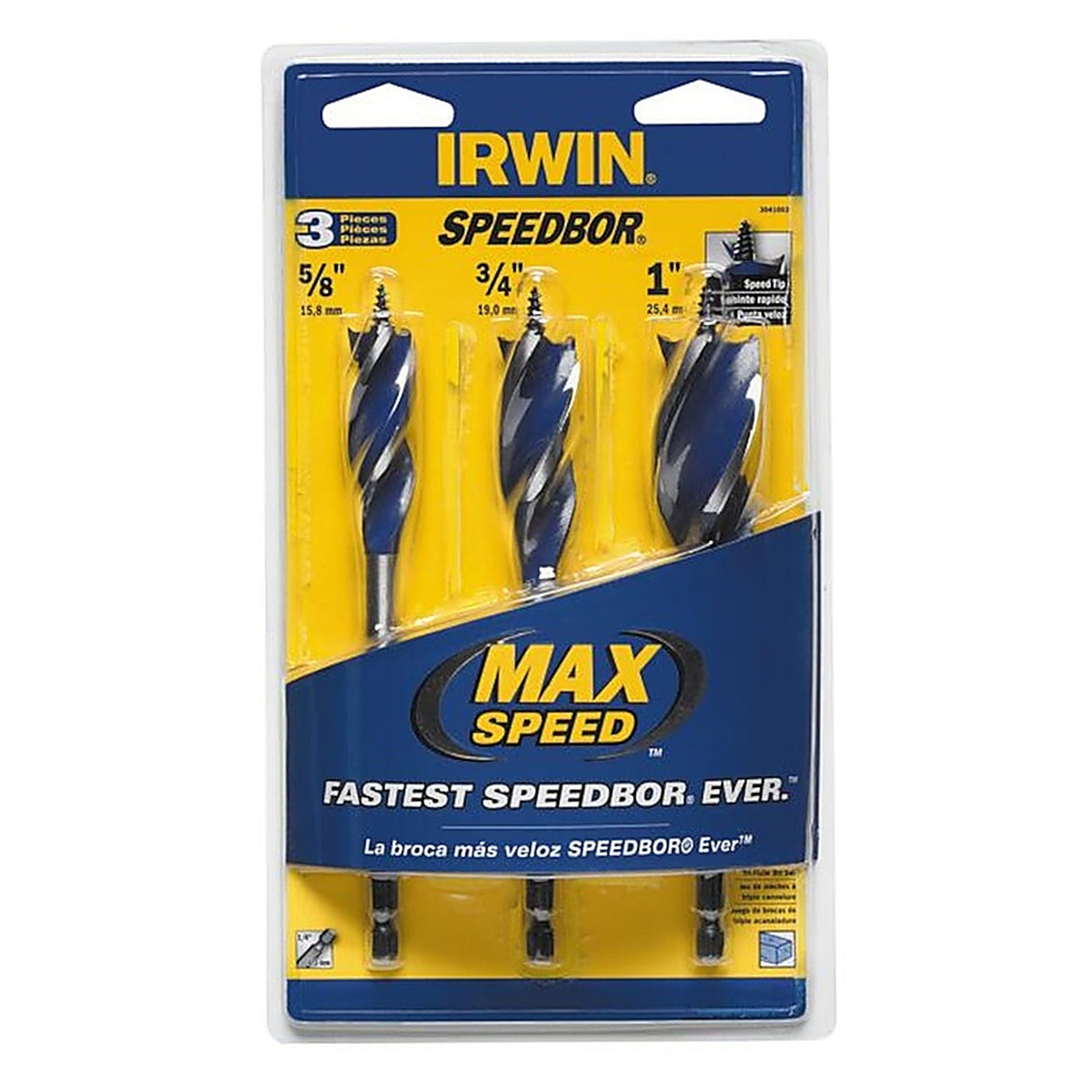 Irwin 3041003 Speedbor Carbon Steel Wood Boring Bit Set 3/pc.